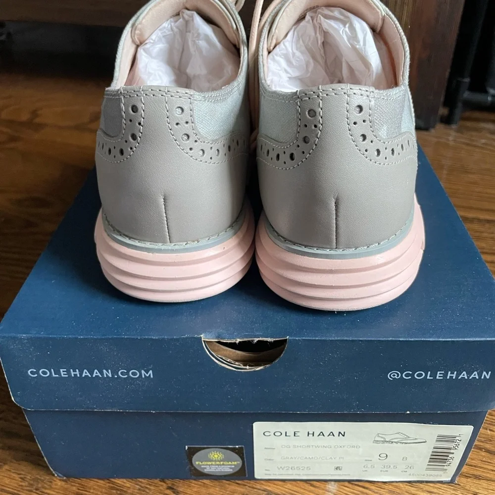 Cole Haan OG Shortwing Oxford Gray/Camo/Pink women’s 9 new in box - Picture 4 of 6